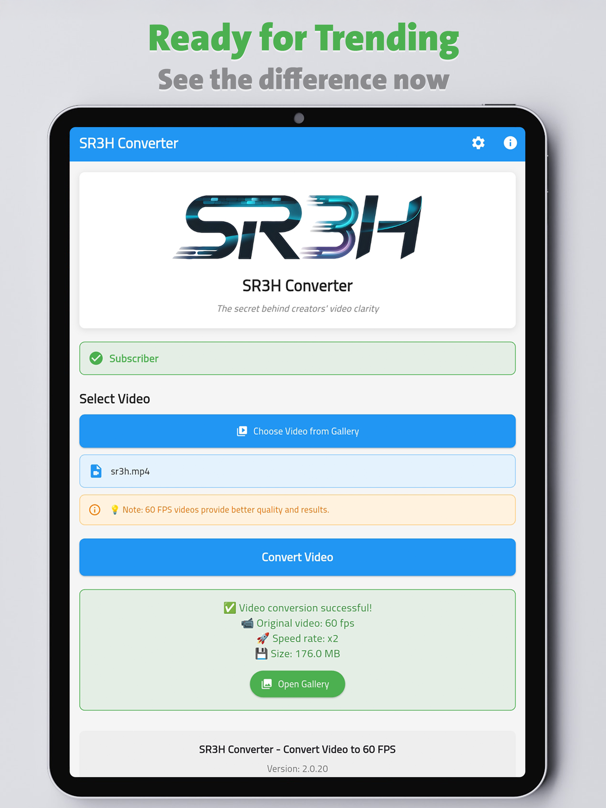 الواجهة على التابلت